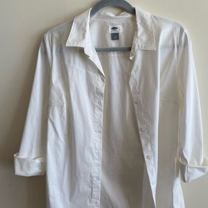Old Navy White Button Down Long Sleeve Shirt